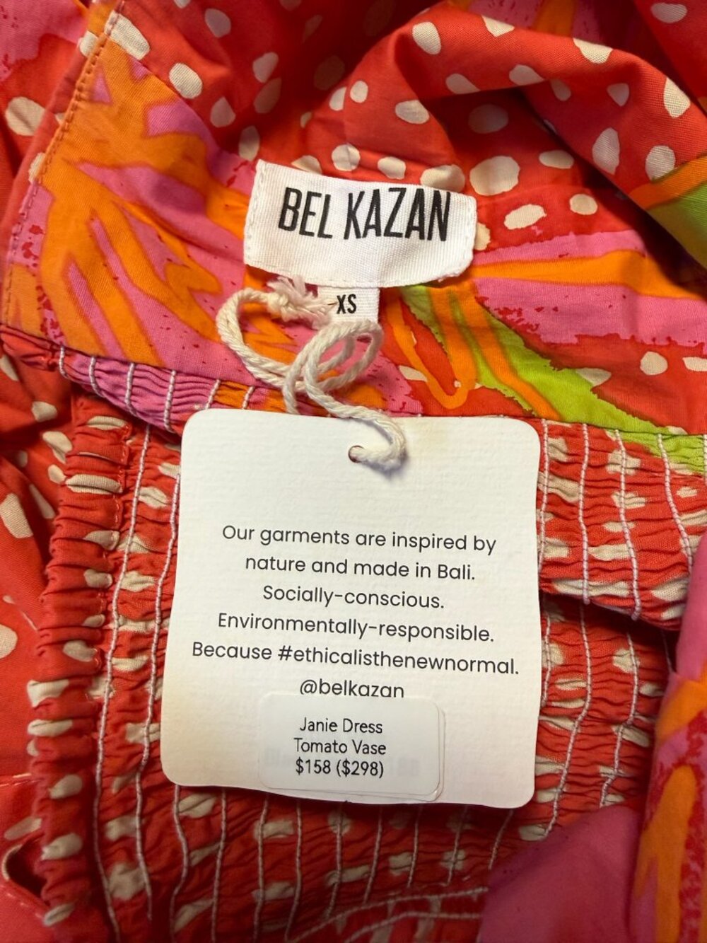 BEL KAZAN Women's Janie Dress Size XS In Tomato Vase - Picture 3 of 4